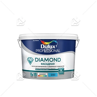 Краска фасадная для минеральных и деревянных поверхностей Dulux Professional Diamond гладкая матовая база BC 9 л