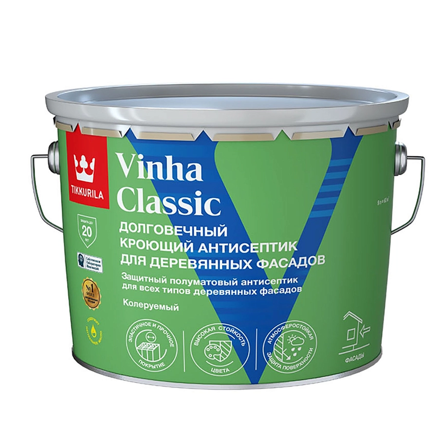 Антисептик кроющий Tikkurila VINHA CLASSIC VC полуматовый 9л