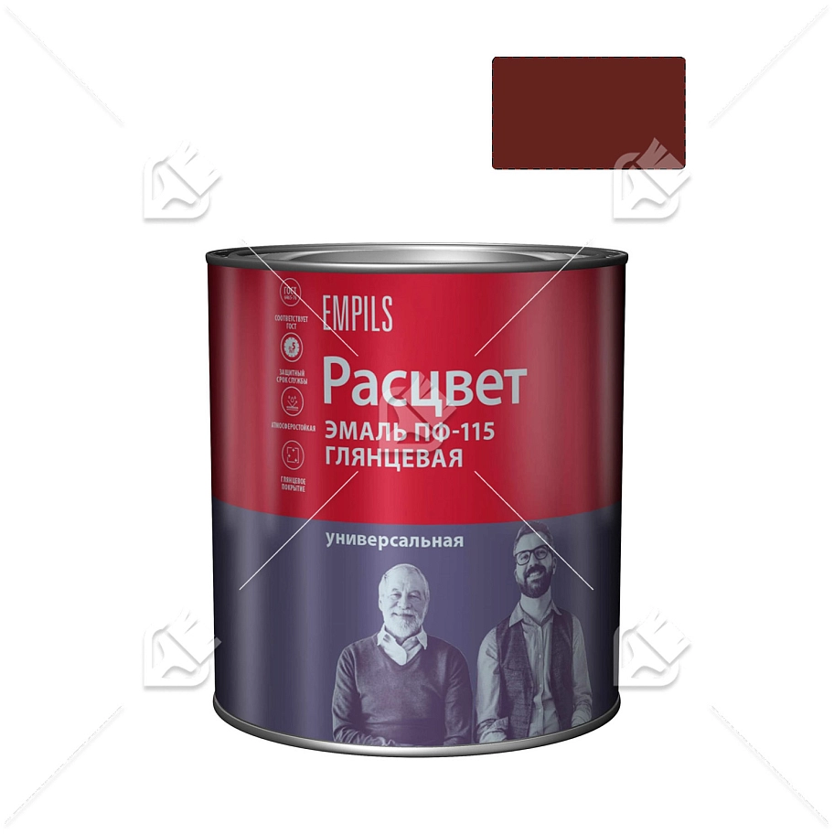 Эмаль ПФ-115 универсальная алкидная Расцвет глянцевая вишневая 2,7 кг.