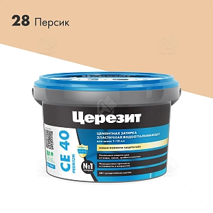 Затирка для швов до 10 мм водоотталкивающая Церезит СЕ 40 Аквасатик 28 персик 2 кг