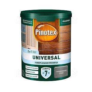 Pinotex Universal 2 в 1 универсальная пропитка для древесины Скандинавский серый 0,9 л